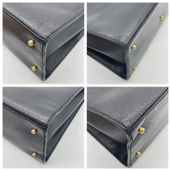 SALE! Auth Gucci Ladylock Leather Black Gold Hardware 2 Way Handbag W/DB/Keys - Picture 6 of 16